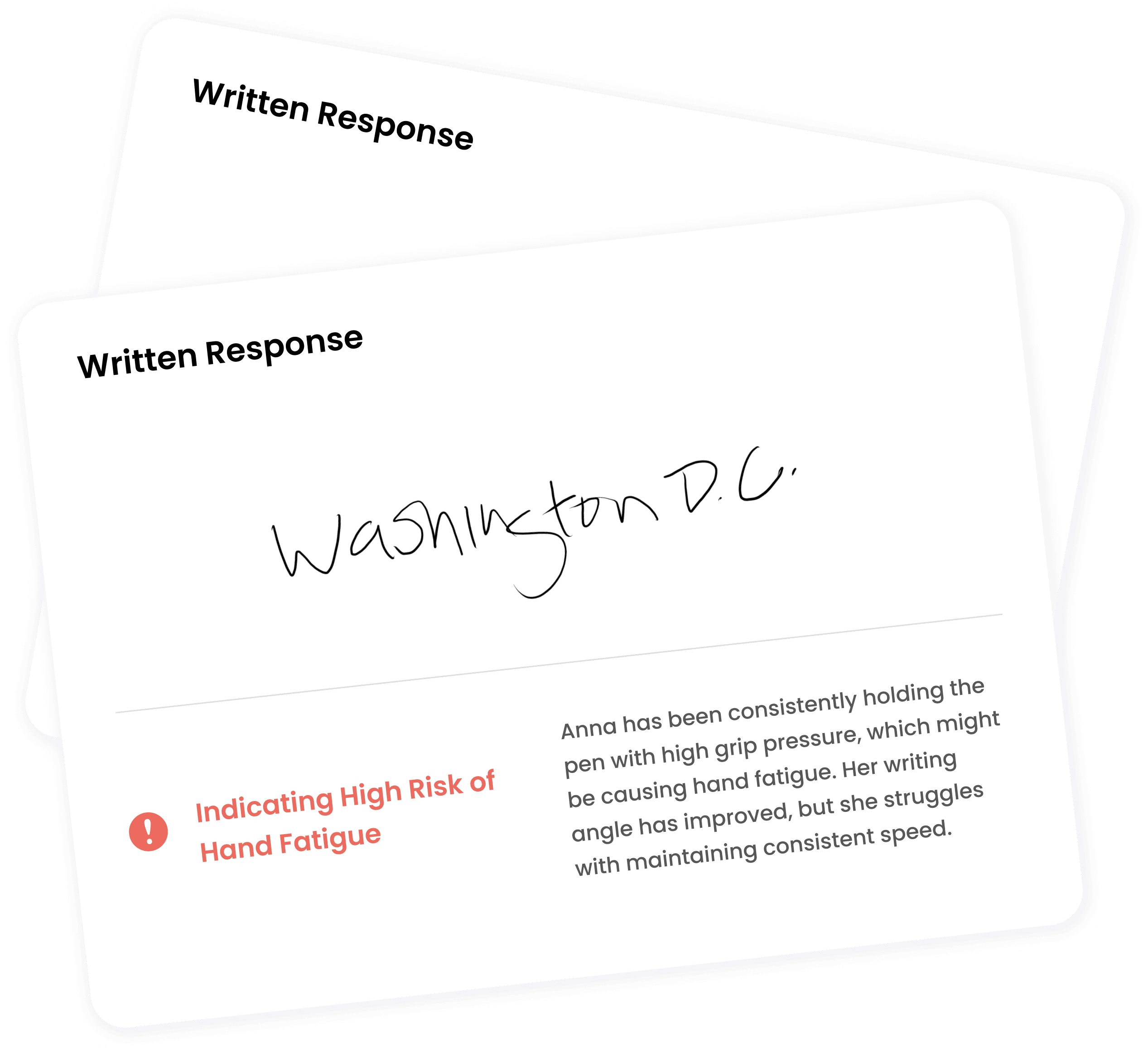 A portion of the Rune UI showing how written responses are notated.